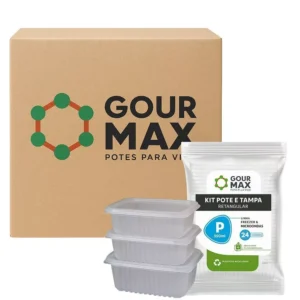 Gourmax Pote 350Ml Retangular P Transparente C/Tp 6X24