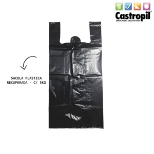 Sacola Plastica Recuperada Preta 70X90 C/5Kg